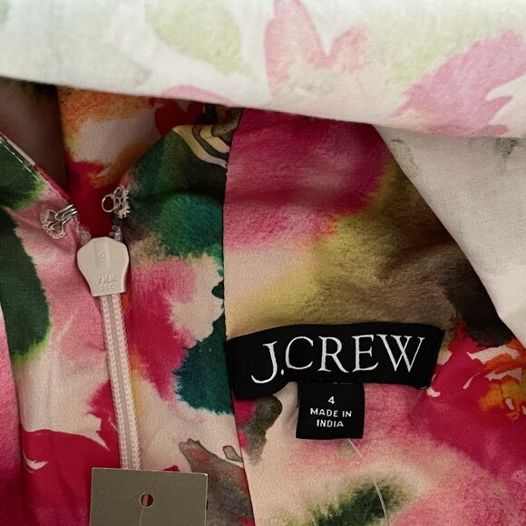 J. Crew Cecily Top in Multi Floral Stretch Cotton Poplin Blend Size 4. - Picture 7 of 9